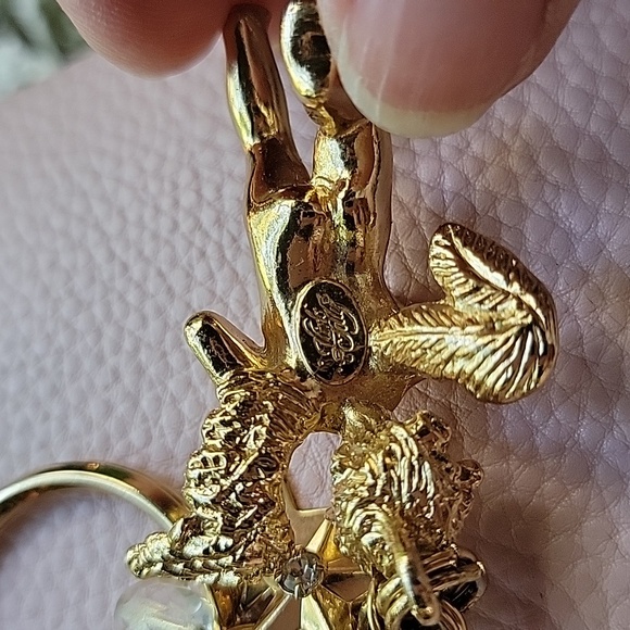 Kirks Folly Cherub Angel Key Chain Aurora Borealis Crystal Beads Stars Gold Tone - Picture 6 of 8